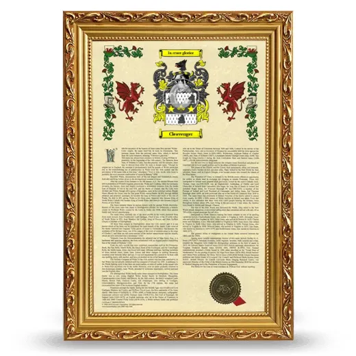 Cleavenger Armorial History Framed - Gold