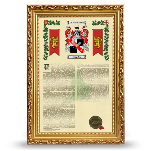 Clippslay Armorial History Framed - Gold