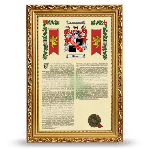 Clippsly Armorial History Framed - Gold