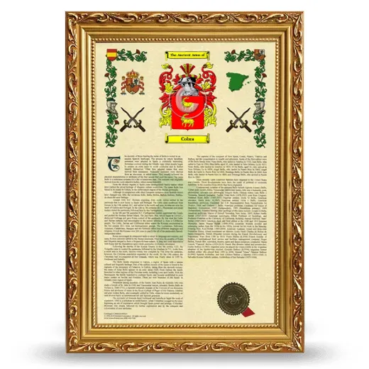 Cobra Armorial History Framed - Gold