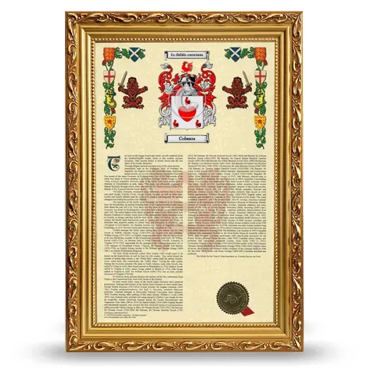 Coburn Armorial History Framed - Gold