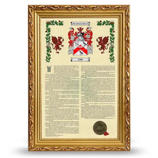Codd Armorial History Framed - Gold