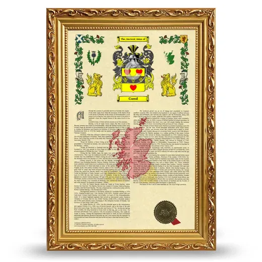 Coerd Armorial History Framed - Gold
