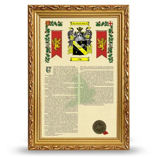 Cog Armorial History Framed - Gold