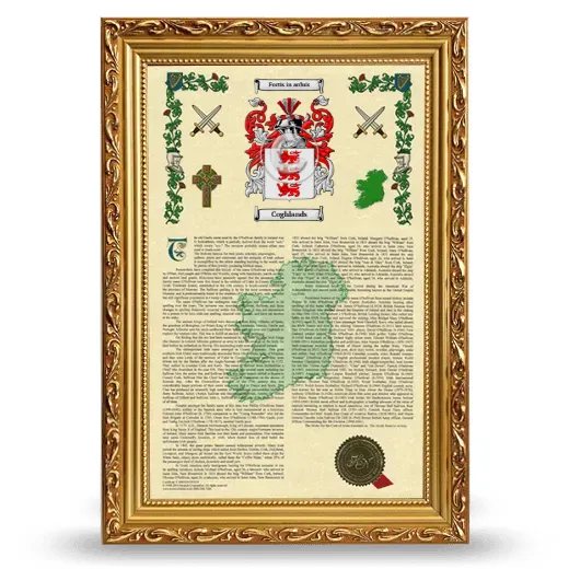 Coghlands Armorial History Framed - Gold