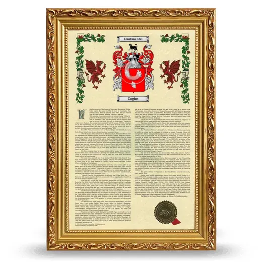 Cogint Armorial History Framed - Gold