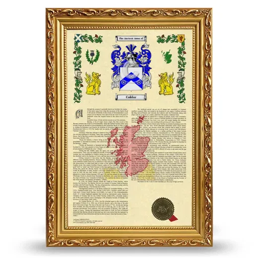 Coldur Armorial History Framed - Gold