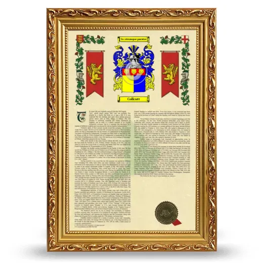 Collcutt Armorial History Framed - Gold
