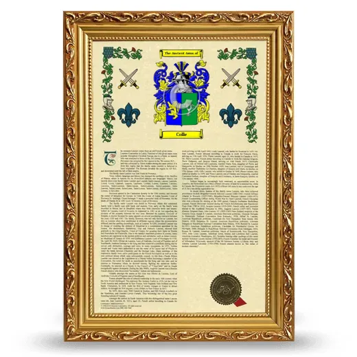 Colle Armorial History Framed - Gold