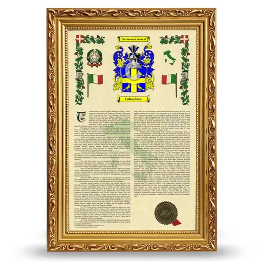 Colombino Armorial History Framed - Gold