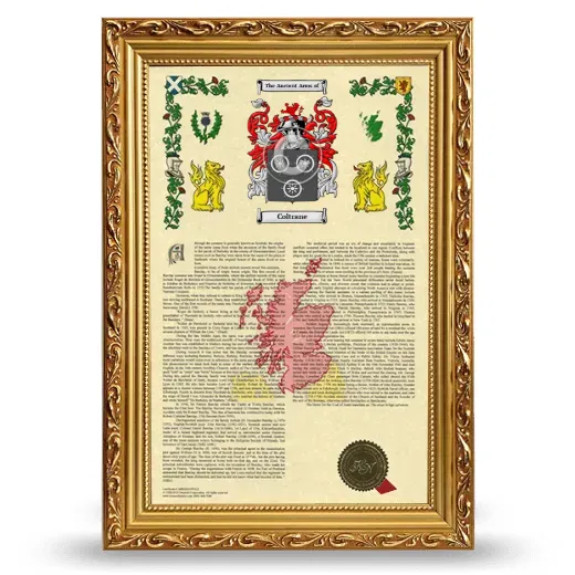 Coltrane Armorial History Framed - Gold
