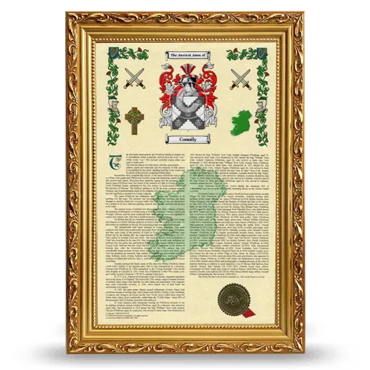 Connily Armorial History Framed - Gold
