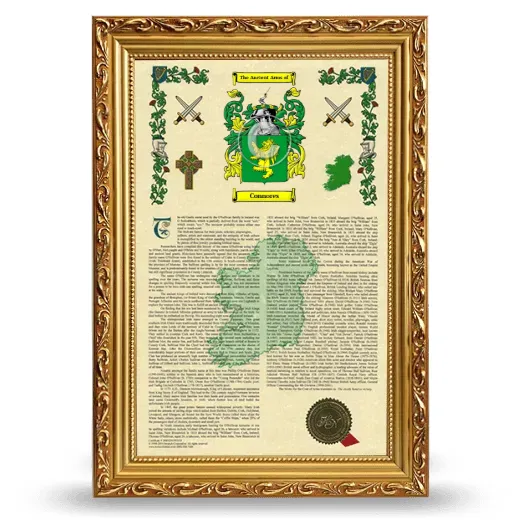 Connores Armorial History Framed - Gold