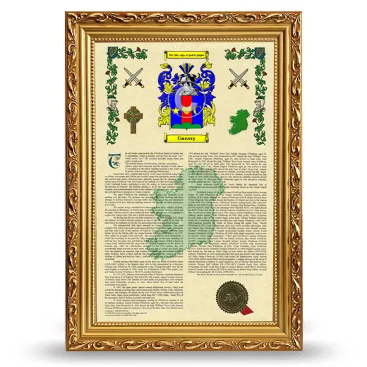 Convery Armorial History Framed - Gold