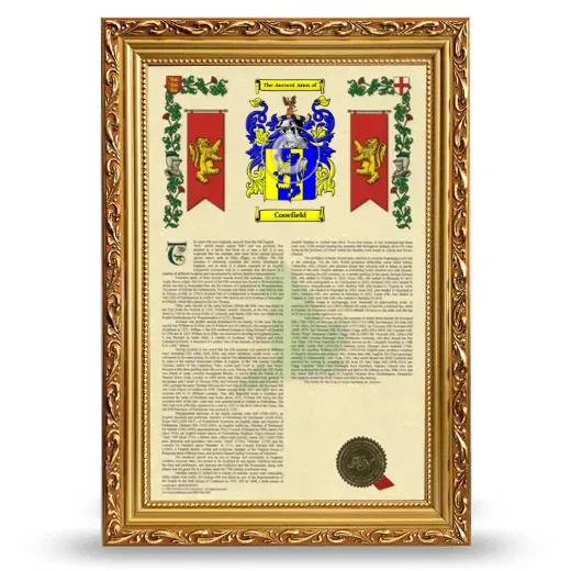 Cooefield Armorial History Framed - Gold