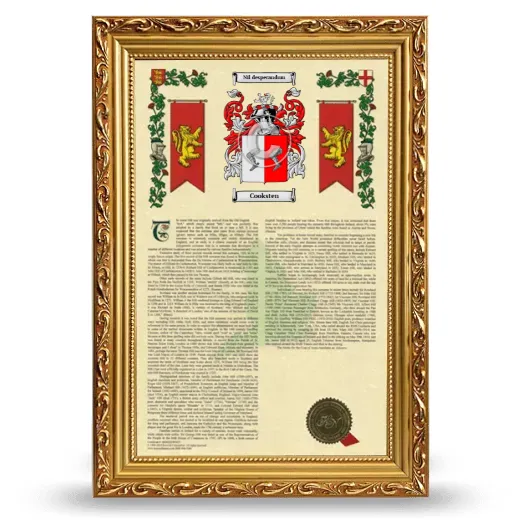 Cooksten Armorial History Framed - Gold