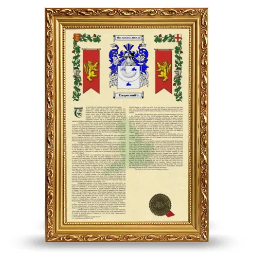 Coopersmith Armorial History Framed - Gold
