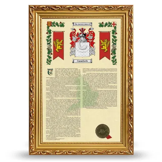 Corneforth Armorial History Framed - Gold