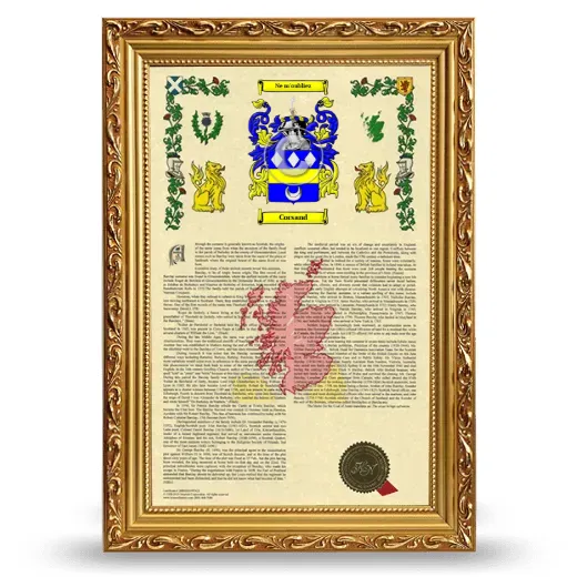 Corsand Armorial History Framed - Gold