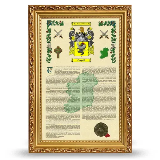 Cosgriff Armorial History Framed - Gold