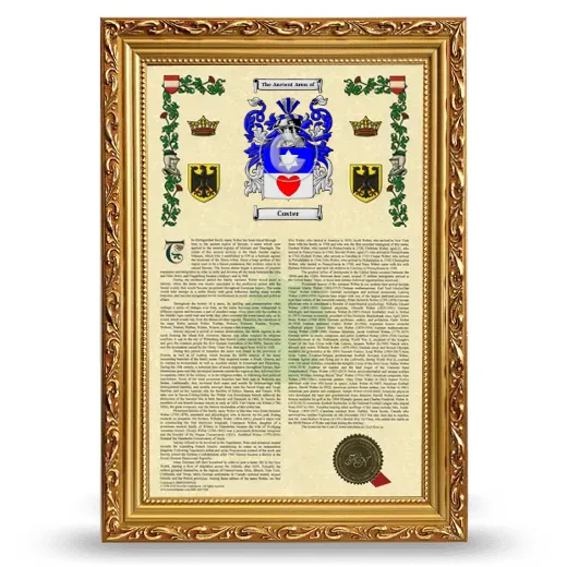 Coster Armorial History Framed - Gold