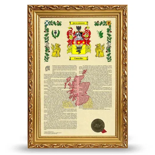 Counciler Armorial History Framed - Gold