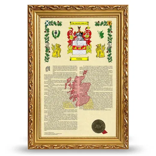Covay Armorial History Framed - Gold
