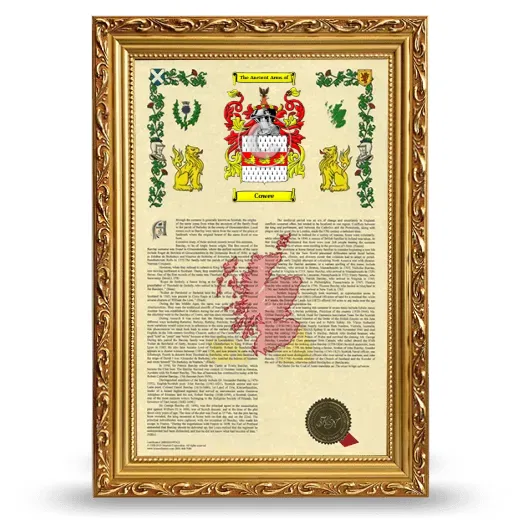 Cowee Armorial History Framed - Gold