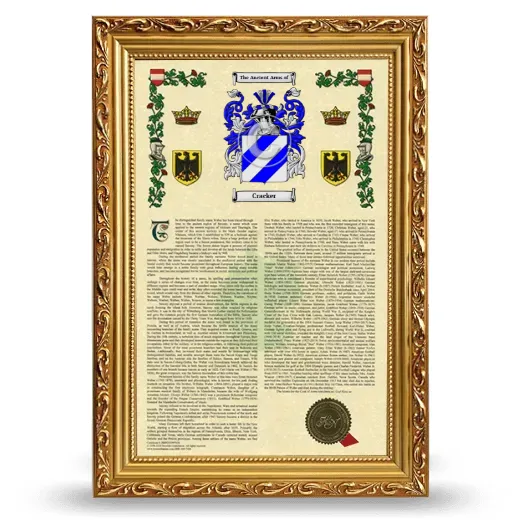 Cracker Armorial History Framed - Gold