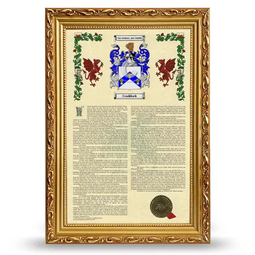 Craddock Armorial History Framed - Gold
