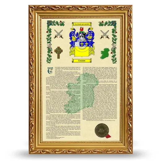 Cramer Armorial History Framed - Gold
