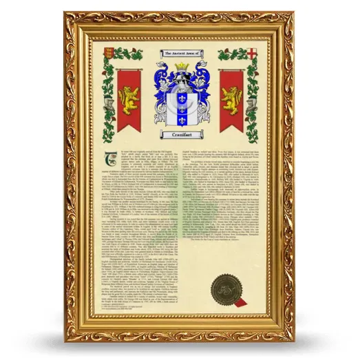 Cranifart Armorial History Framed - Gold