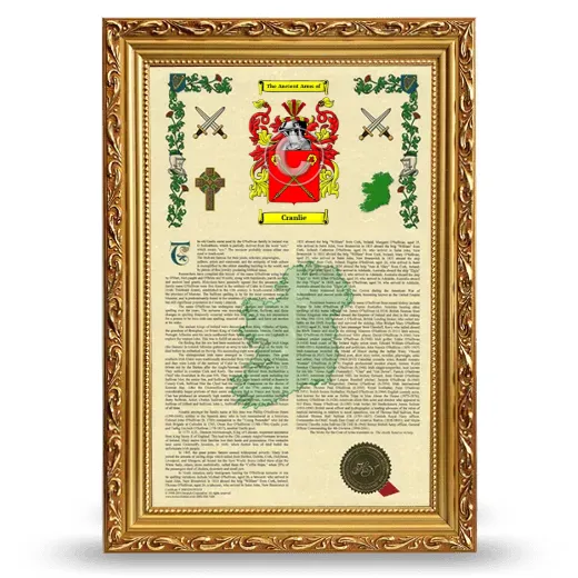 Cranlie Armorial History Framed - Gold