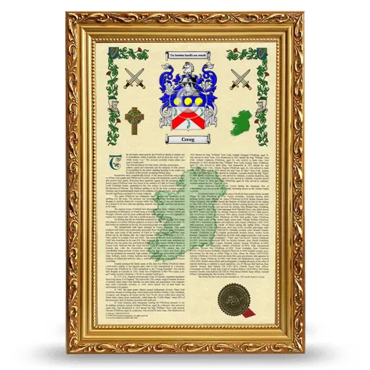 Creag Armorial History Framed - Gold