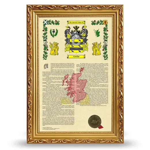 Creche Armorial History Framed - Gold