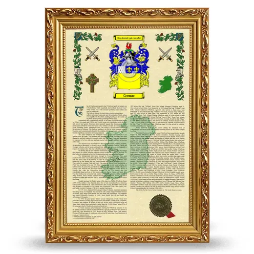 Cremar Armorial History Framed - Gold