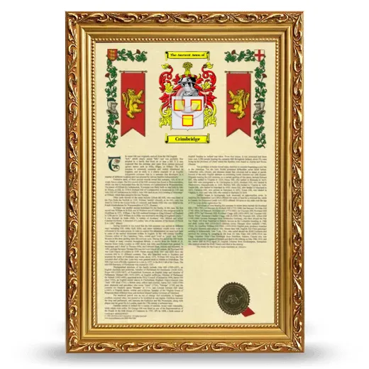 Crimbridge Armorial History Framed - Gold