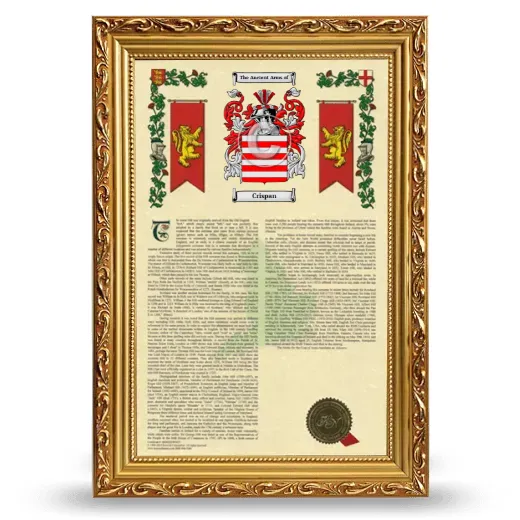 Crispan Armorial History Framed - Gold