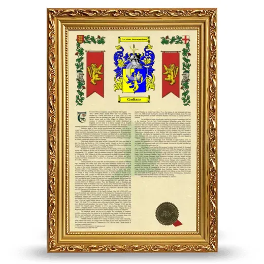 Croftane Armorial History Framed - Gold