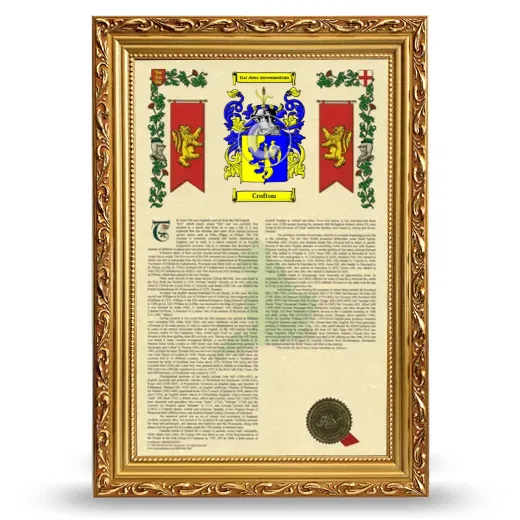 Crofton Armorial History Framed - Gold