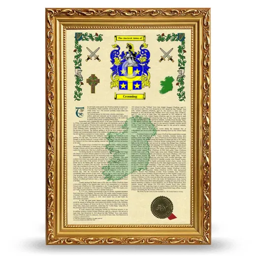 Cronning Armorial History Framed - Gold