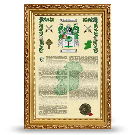 Crow Armorial History Framed - Gold