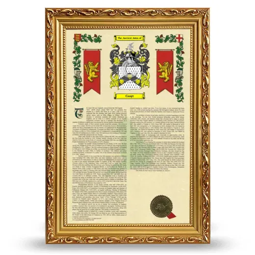 Croyt Armorial History Framed - Gold