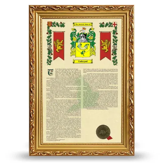 Cudmynd Armorial History Framed - Gold