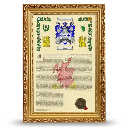 Cusy Armorial History Framed - Gold