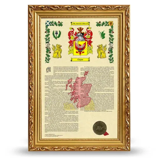 Cuyse Armorial History Framed - Gold