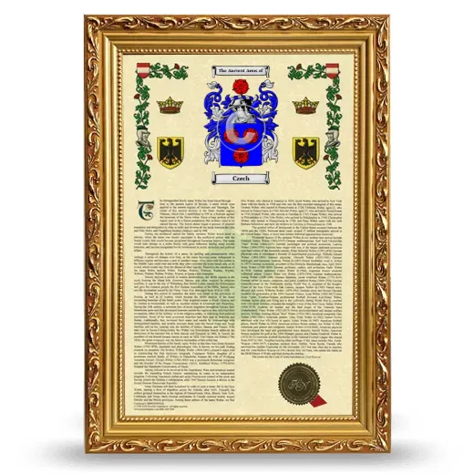 Czech Armorial History Framed - Gold