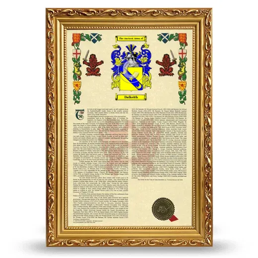 Dalkeith Armorial History Framed - Gold