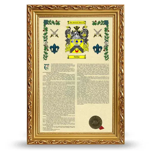 Dallar Armorial History Framed - Gold