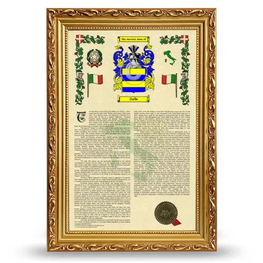 Dalle Armorial History Framed - Gold